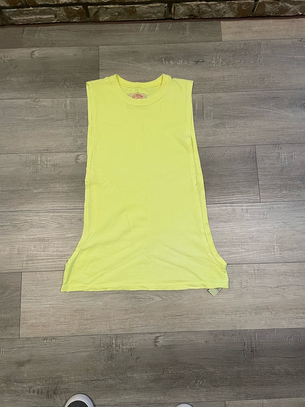 Vintage Men’s gym Sleeveless Neon Yellow Tank Top